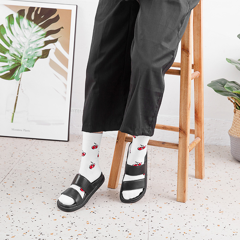 Cherry Fruit Spring Summer Cotton Socks Men Women Crew Socks